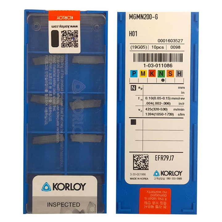 Płytki MGMN200-G H01 KORLOY ALUMINIUM