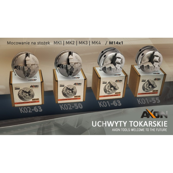 Uchwyt tokarski K02-50/4 samocentrujący Axon